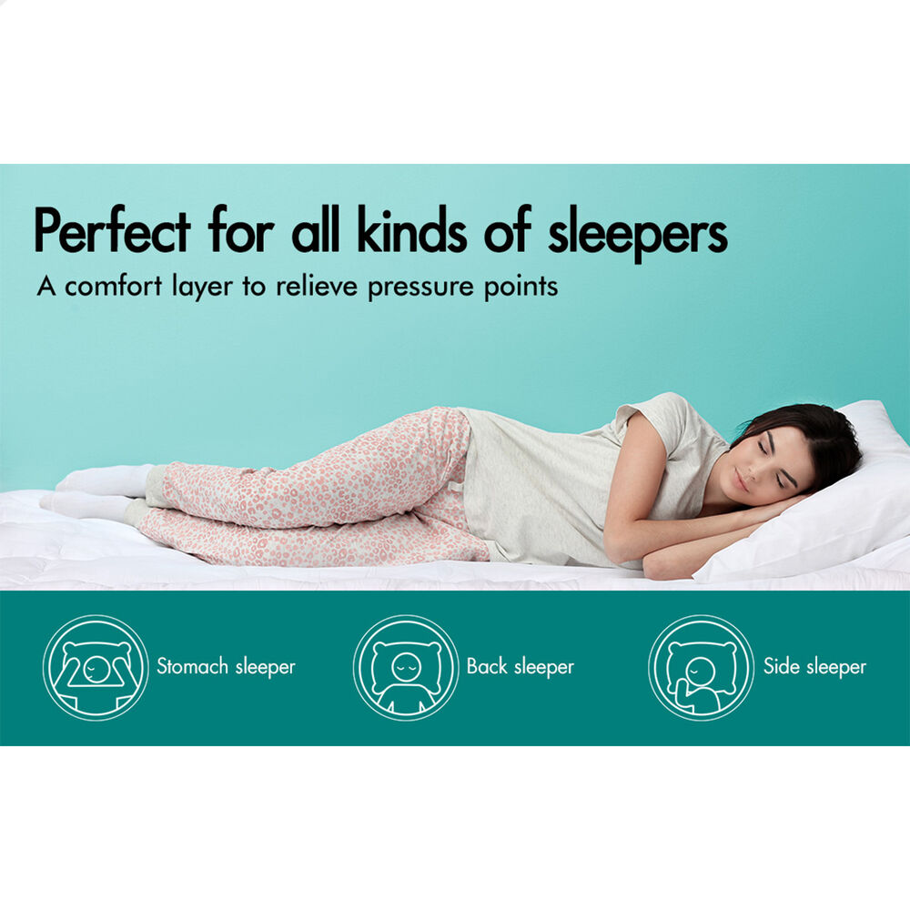 STARRY EUCALYPT Mattress Topper Bamboo White Pillowtop Protector All Sizes 7cm - Picture 21 of 72