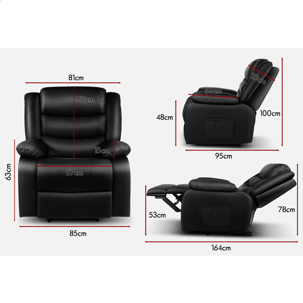 ALFORDSON Recliner Chair Armchair Power Lift Heated Massage Lounge Sofa Couch - Picture 61 of 72