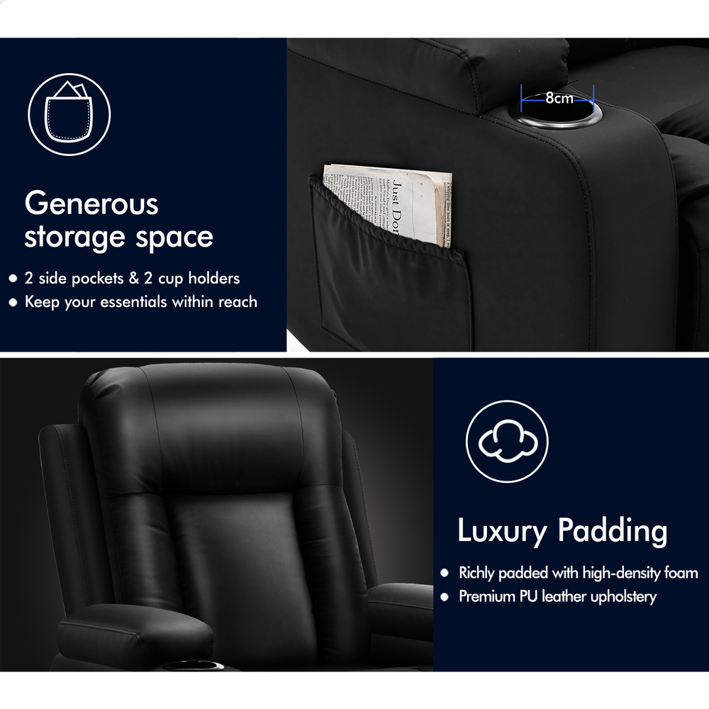 ALFORDSON Recliner Chair Armchair Power Lift Heated Massage Lounge Sofa Couch - Picture 51 of 72