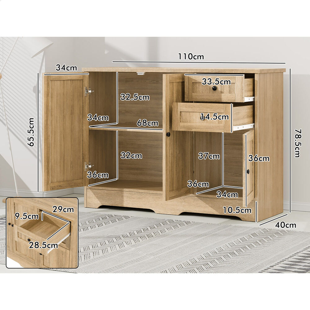 ALFORDSON Buffet Sideboard Cupboard Cabinet Storage Kitchen Hallway Doors Drawer - Picture 93 of 240