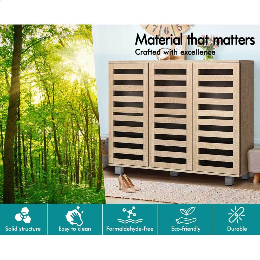 ALFORDSON Shoe Cabinet Storage Rack Drawer Organiser Shelf 21/30 Pairs Wood - Picture 77 of 92