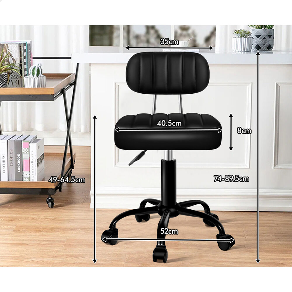 ALFORDSON Salon Stool Backrest Swivel Barber Hair Dress Leather Chair Lina - Picture 30 of 51
