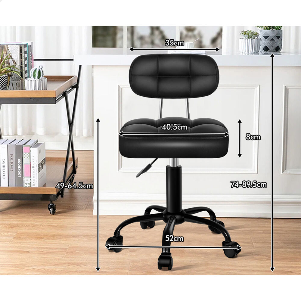 ALFORDSON Salon Stool Backrest Swivel Barber Hair Dress Leather Chair Tufan - Picture 30 of 51