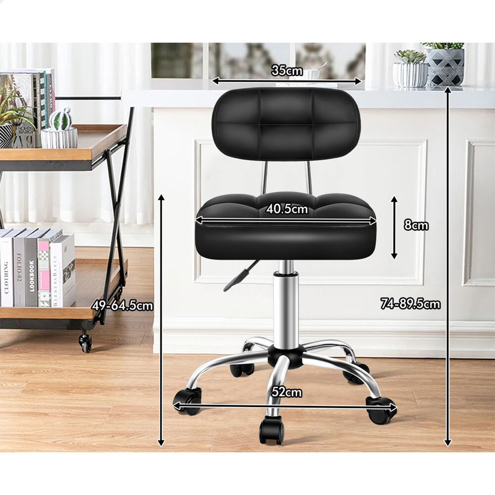 ALFORDSON Salon Stool Backrest Swivel Barber Hair Dress Leather Chair Tufan - Picture 40 of 51