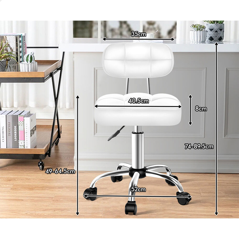 ALFORDSON Salon Stool Backrest Swivel Barber Hair Dress Leather Chair Tufan - Picture 50 of 51
