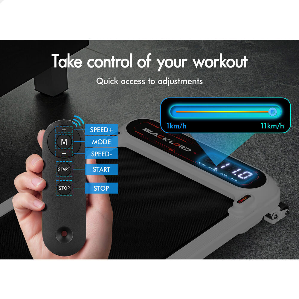BLACK LORD Treadmill Electric Walking Pad Home Office Gym Fitness Remote Control - Picture 489 of 564