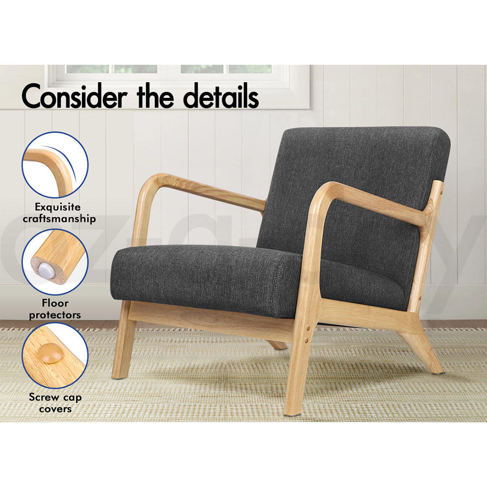 ALFORDSON 2 Seater Sofa Armchair Fabric Lounge Chair Accent Chair Loveseat Couch - Picture 21 of 84