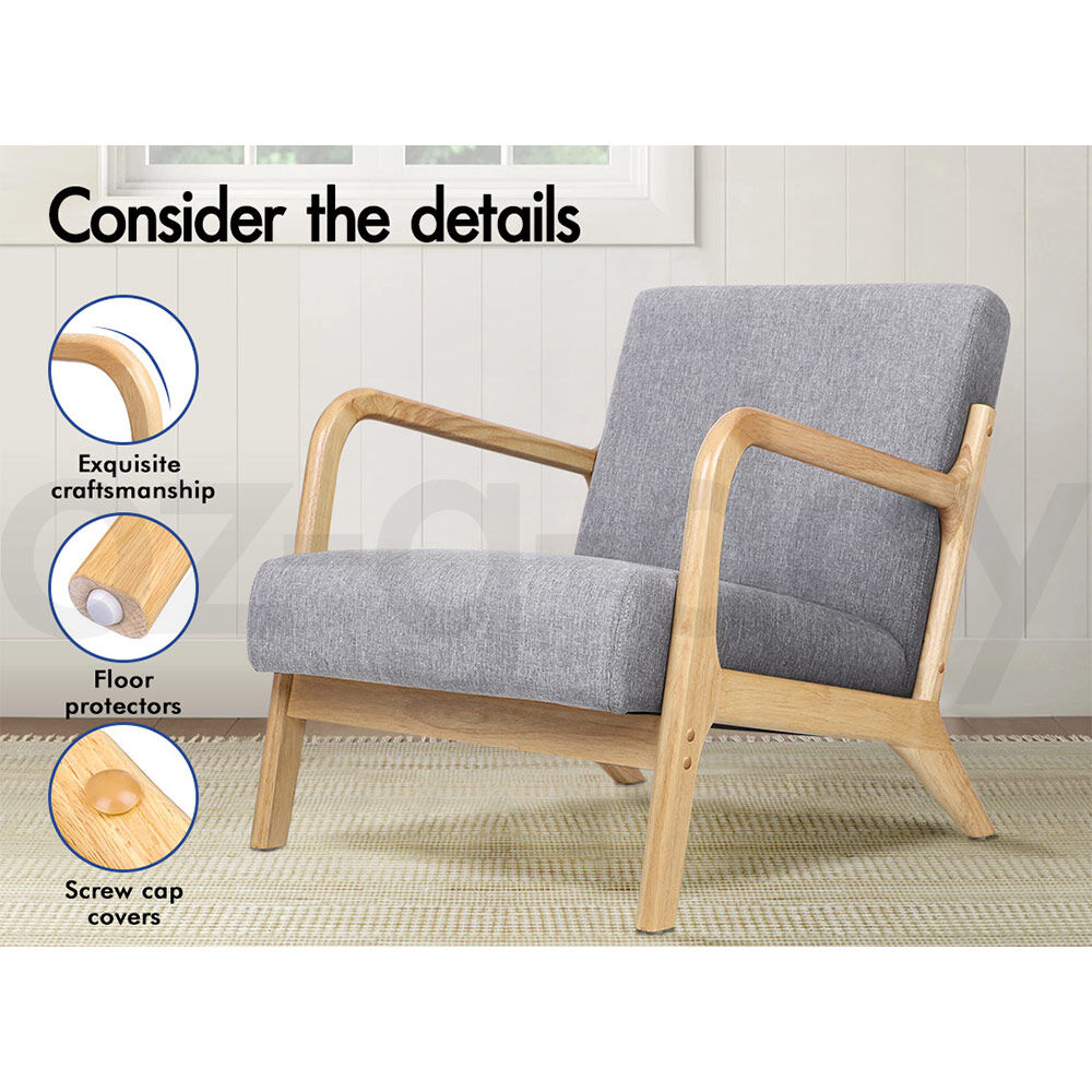 ALFORDSON 2 Seater Sofa Armchair Fabric Lounge Chair Accent Chair Loveseat Couch - Picture 33 of 84