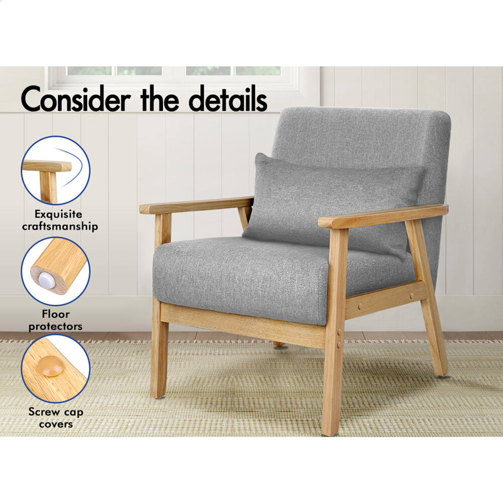 ALFORDSON Armchair Lounge Chair 1/2 Seater Sofa Accent Chair Fabric Loveseat - Picture 81 of 84