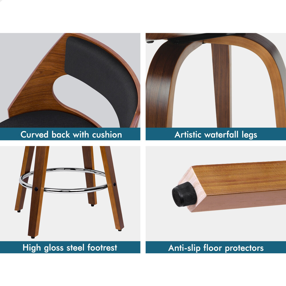 ALFORDSON Wooden Bar Stools Eden Kitchen Counter Swivel Dining Chair x2/x4 - Picture 59 of 115