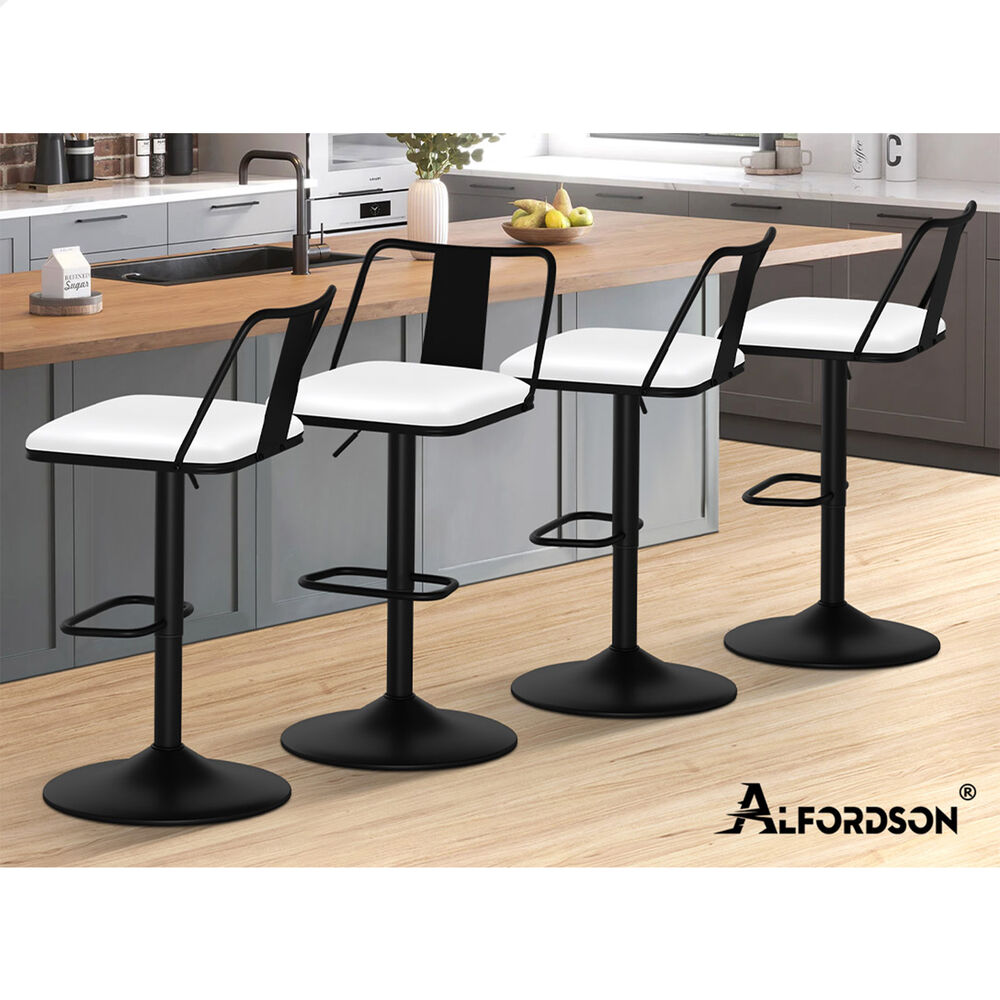 ALFORDSON Bar Stools Kitchen Swivel Dining Chairs Gas Lift Leather/Fabric - Picture 906 of 1,456