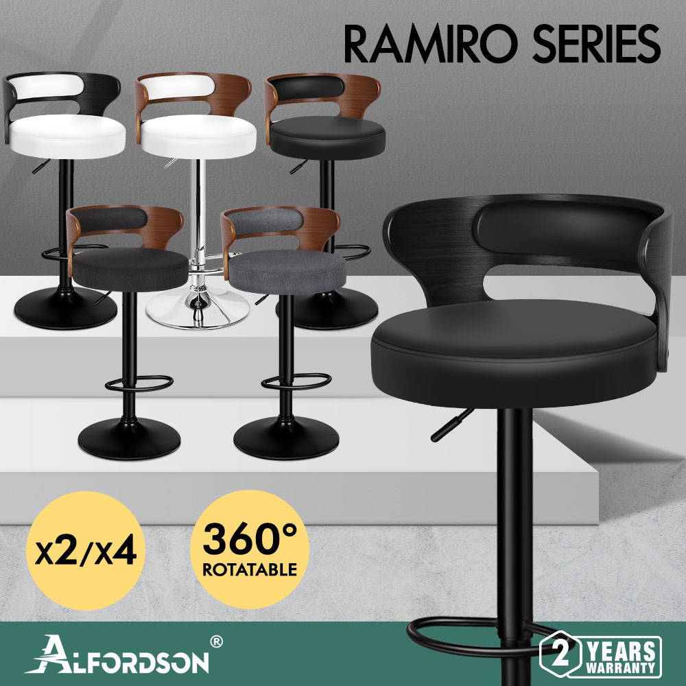 ALFORDSON Bar Stools Kitchen Swivel Gas Lift Wooden Dining Chairs x1/x2/x4 - Picture 22 of 1,152