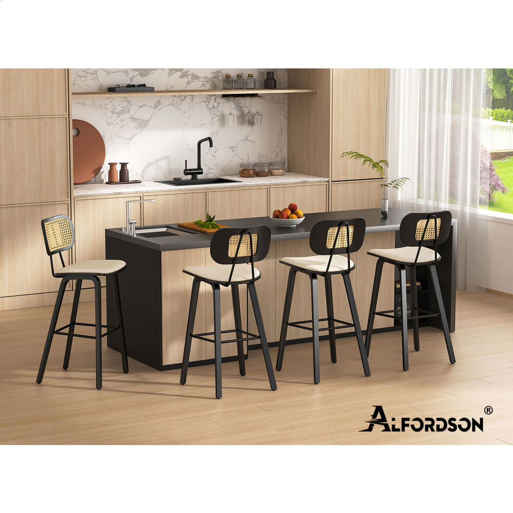ALFORDSON Kitchen Bar Stools Wooden Swivel Leather Metal Dining Chair x2/x4 - Picture 522 of 1,020