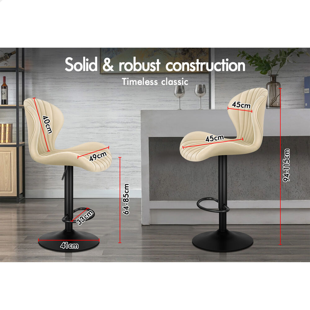 ALFORDSON Bar Stools Kitchen Swivel Dining Chairs Gas Lift Leather/Fabric - Picture 714 of 1,456