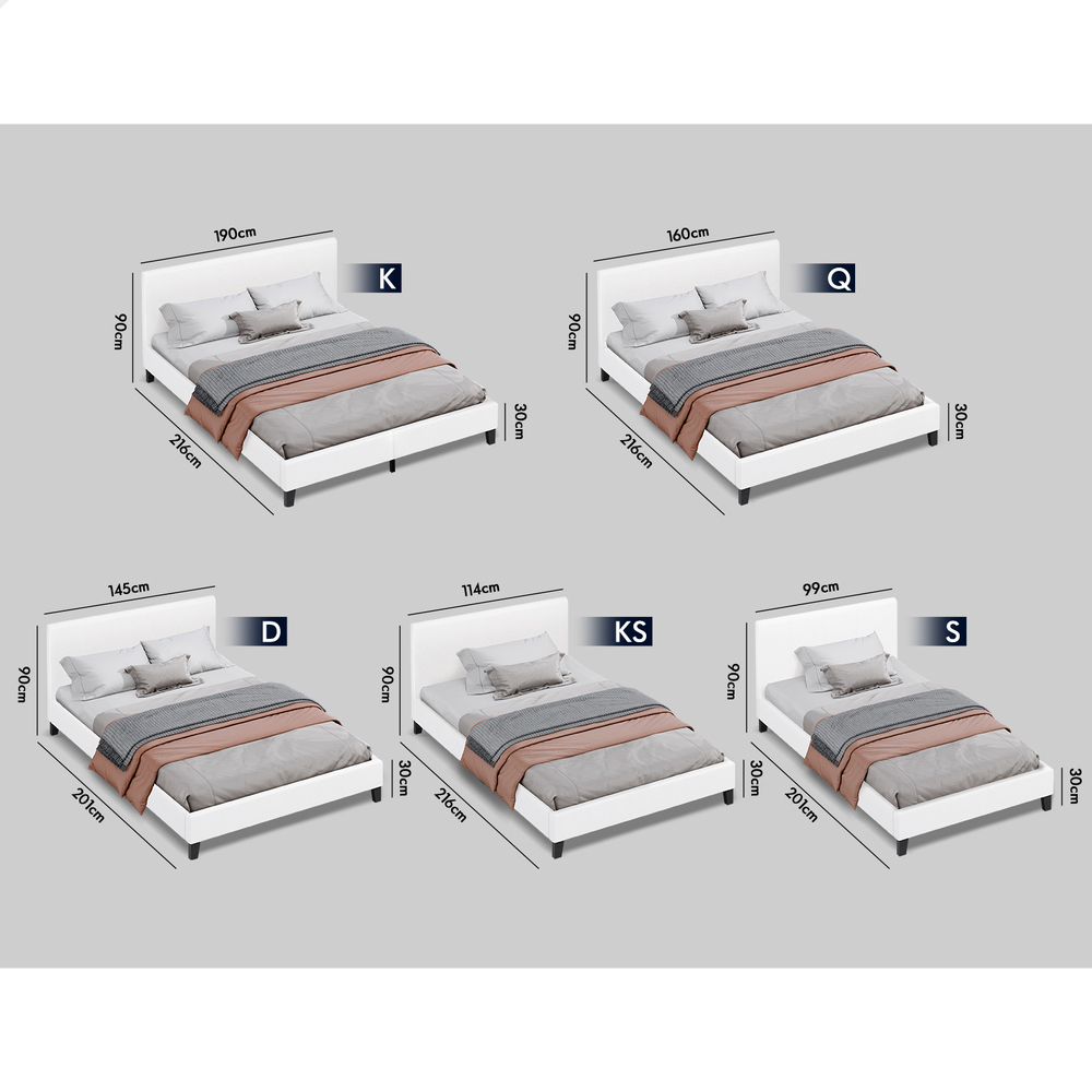 ALFORDSON Bed Frame Queen Double King Single Base Wooden Slats Leather Fabric - Picture 119 of 301