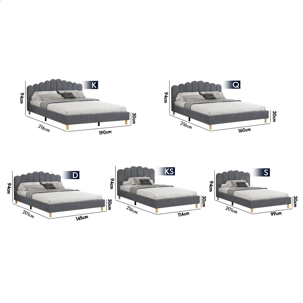 ALFORDSON Bed Frame Queen Double King Single Mattress Base Leather Fabric - Picture 75 of 245