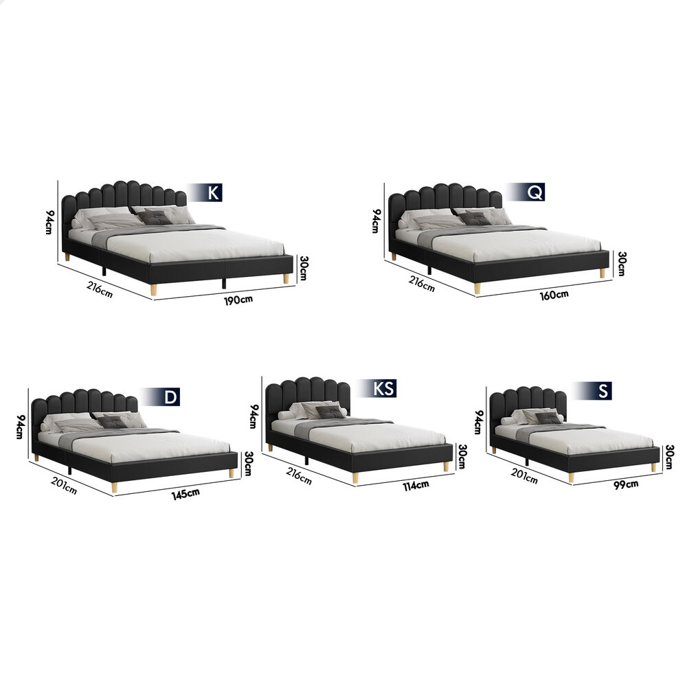 ALFORDSON Bed Frame Queen Double King Single Mattress Base Leather Fabric - Picture 183 of 245