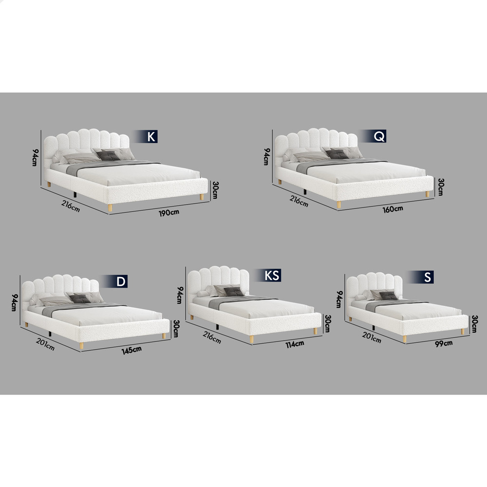 ALFORDSON Bed Frame Queen Double King Single Mattress Base Leather Fabric - Picture 159 of 245