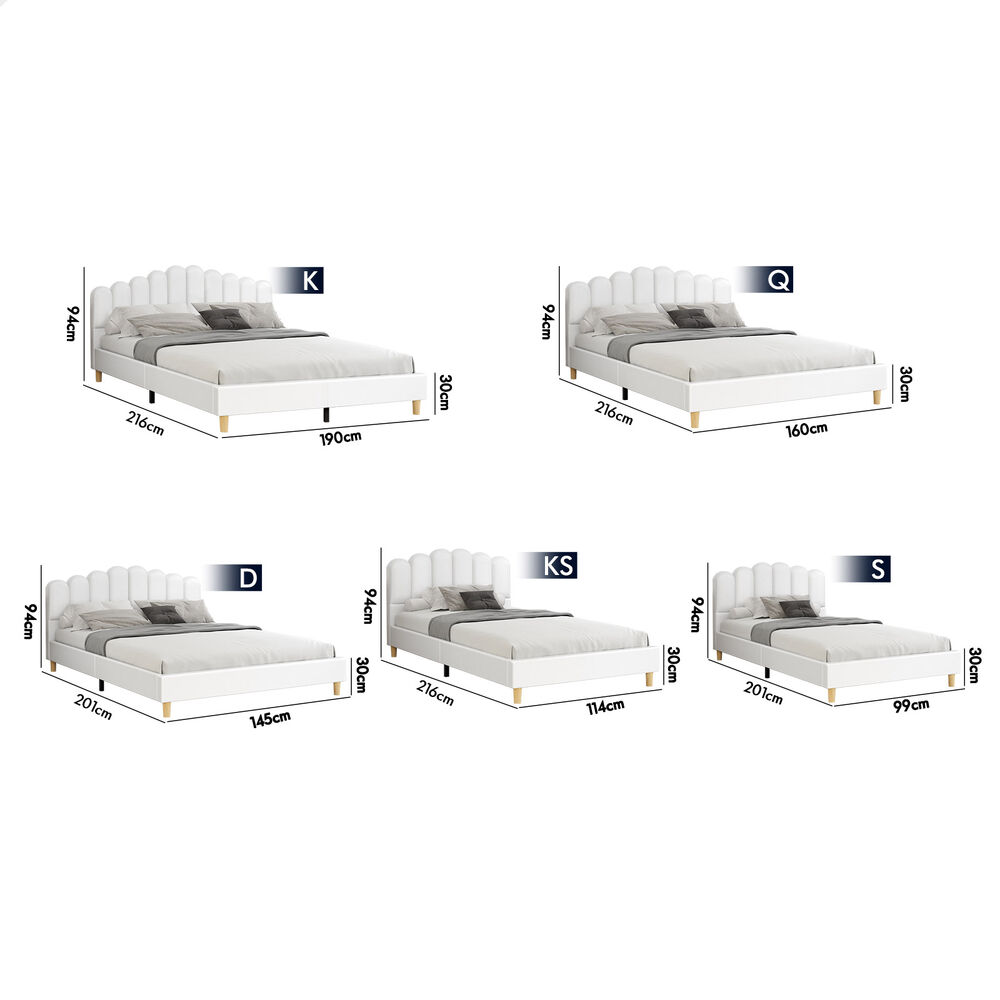 ALFORDSON Bed Frame Queen Double King Single Mattress Base Leather Fabric - Picture 195 of 245