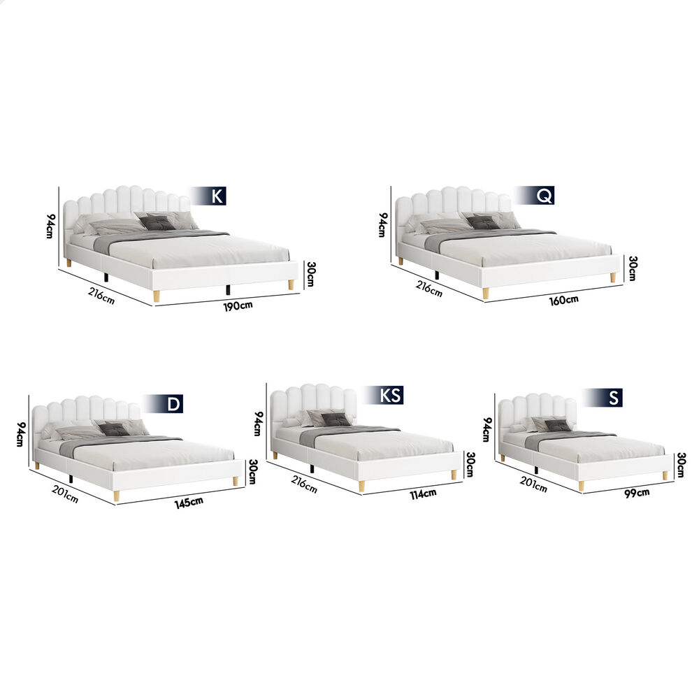 ALFORDSON Bed Frame Queen Double King Single Mattress Base Leather Fabric - Picture 243 of 245