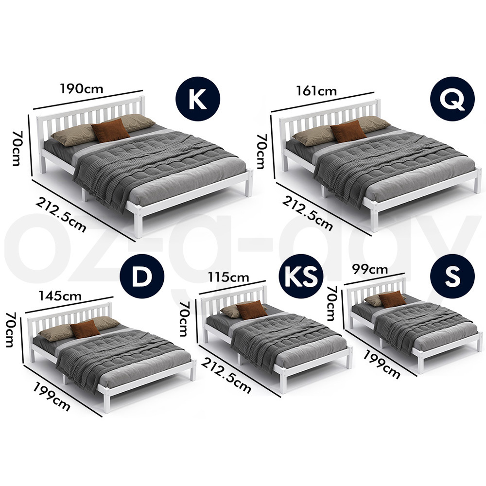 ALFORDSON Bed Frame Queen Double King Single Size Wooden Mattress Base Fenella - Picture 66 of 146