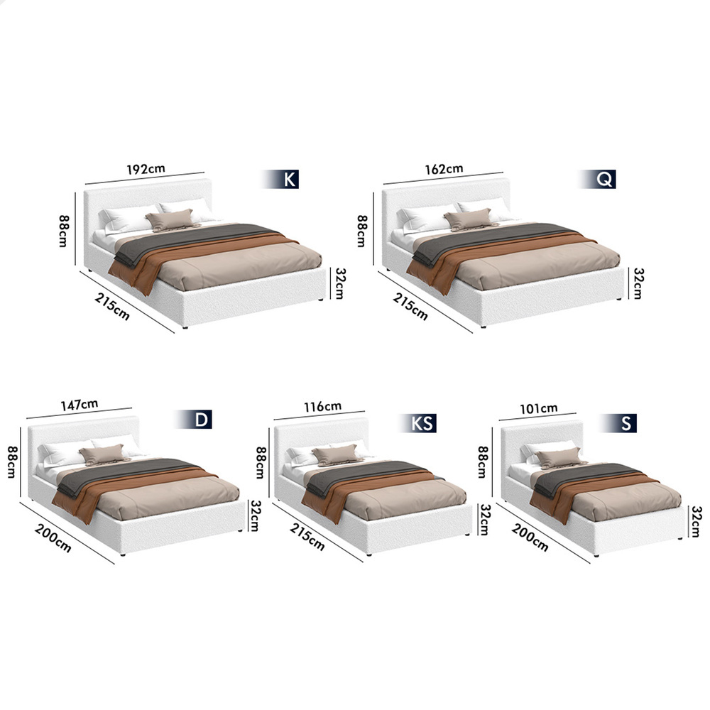 ALFORDSON Bed Frame Double Queen King RGB LED Gas Lift Storage Base Leather - Picture 264 of 1,903