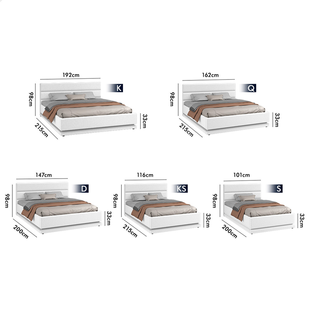 ALFORDSON Bed Frame Queen Double King Single RGB LED Gas Lift Storage Base - Picture 71 of 301