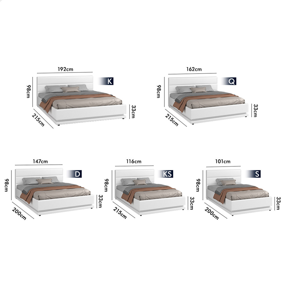 ALFORDSON Bed Frame Queen Double King Single RGB LED Gas Lift Storage Base - Picture 119 of 301