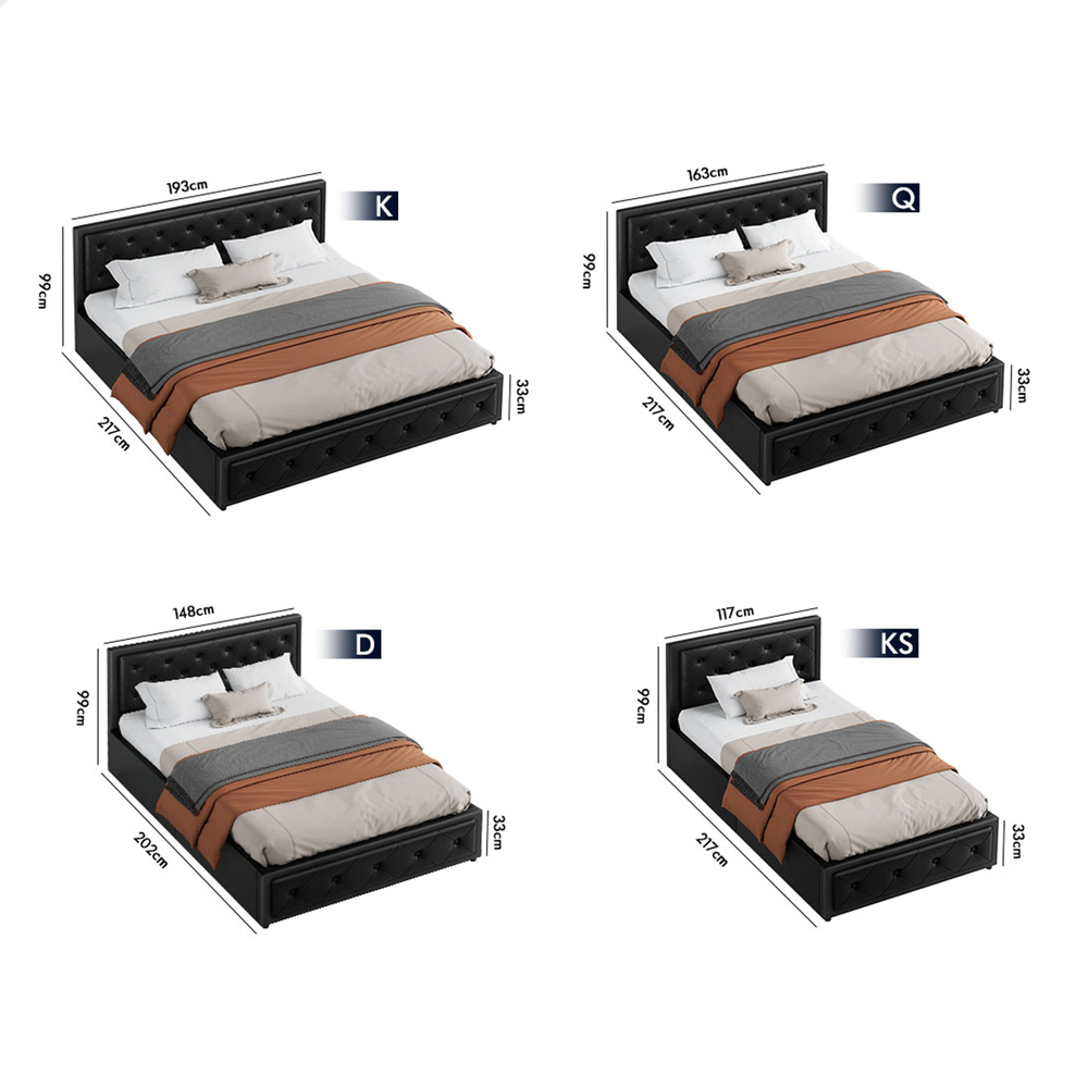 ALFORDSON Bed Frame Queen Double King Single Full Size Gas Lift Storage Base - Picture 131 of 193
