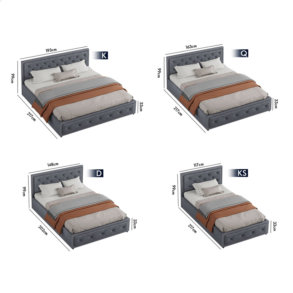 ALFORDSON Bed Frame Queen Double King Single Full Size Gas Lift Storage Base - Picture 119 of 193