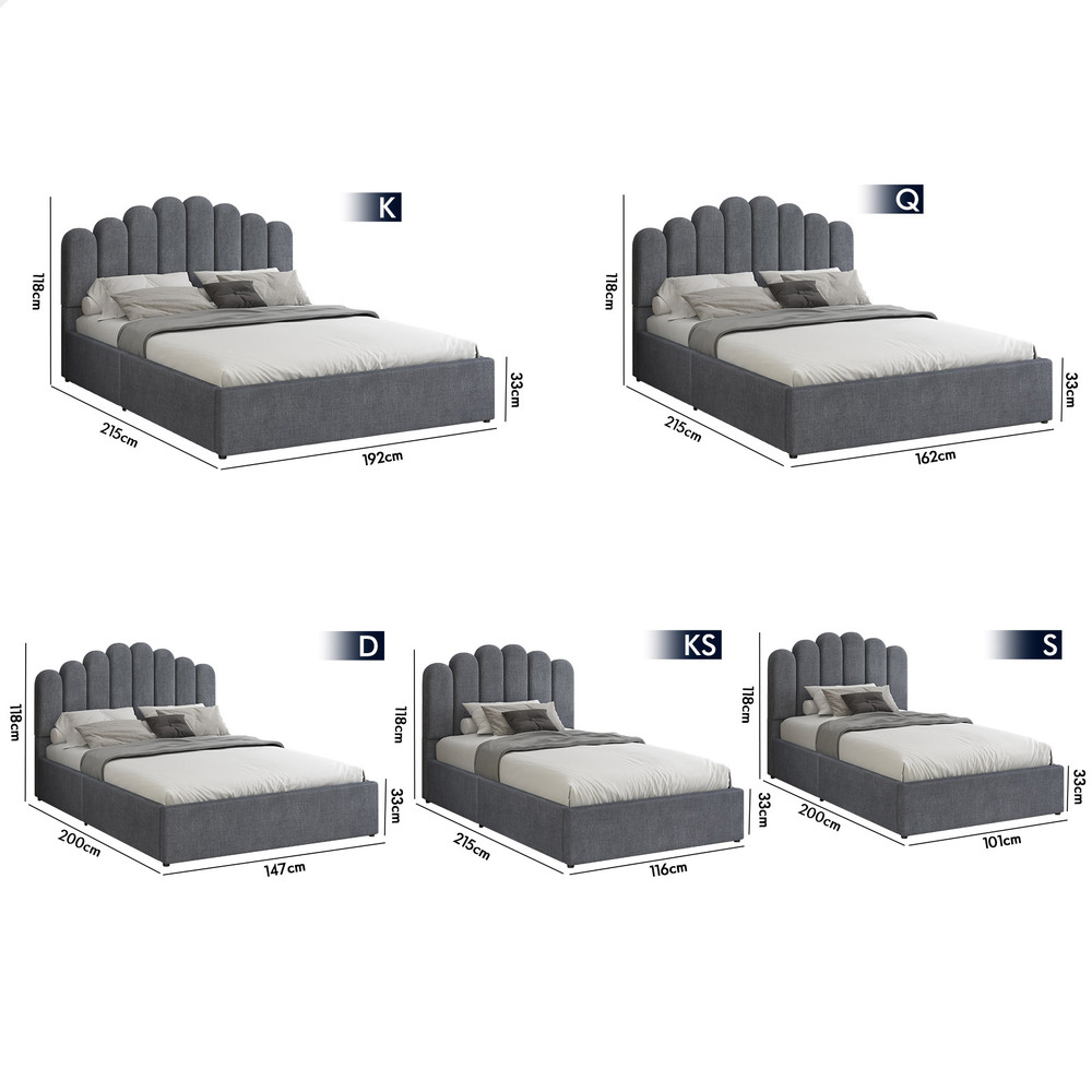 ALFORDSON Bed Frame Queen Double King Single Gas Lift Storage Leather Boucle - Picture 75 of 244