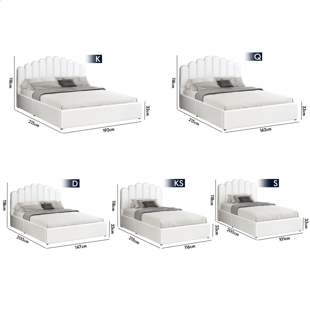ALFORDSON Bed Frame Queen Double King Single Gas Lift Storage Leather Boucle - Picture 99 of 244