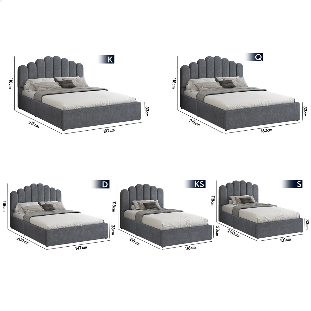 ALFORDSON Bed Frame Queen Double King Single Gas Lift Storage Leather Boucle - Picture 171 of 244
