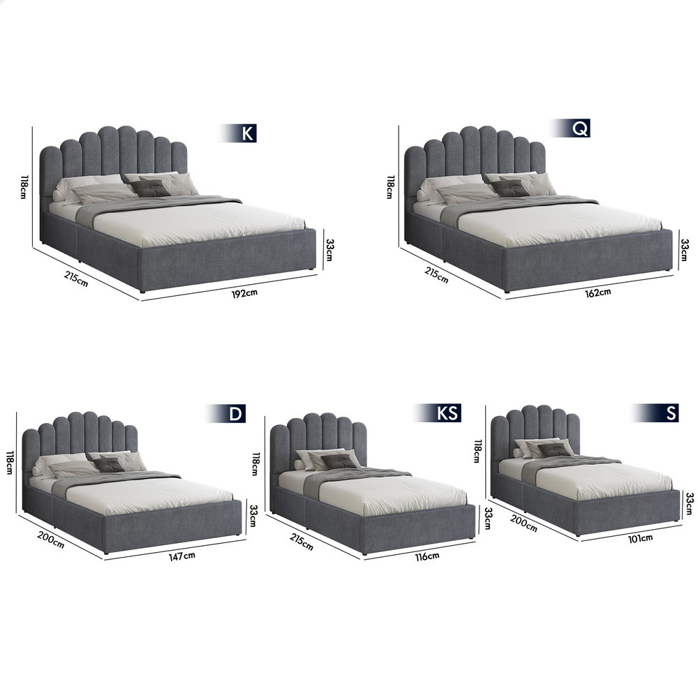 ALFORDSON Bed Frame Double Queen King RGB LED Gas Lift Storage Base Leather - Picture 1,302 of 1,903
