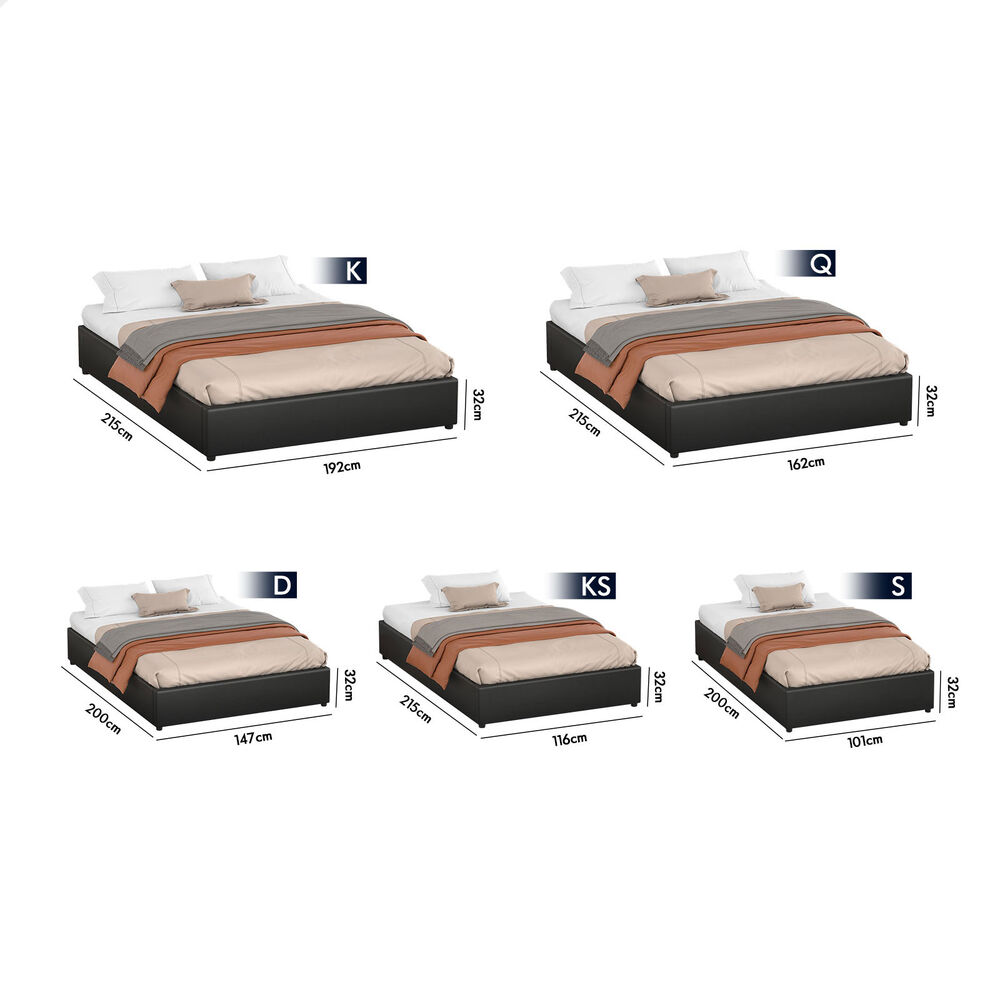 ALFORDSON Bed Frame Queen Double King Single Gas Lift Storage Fabric Boucle - Picture 59 of 361