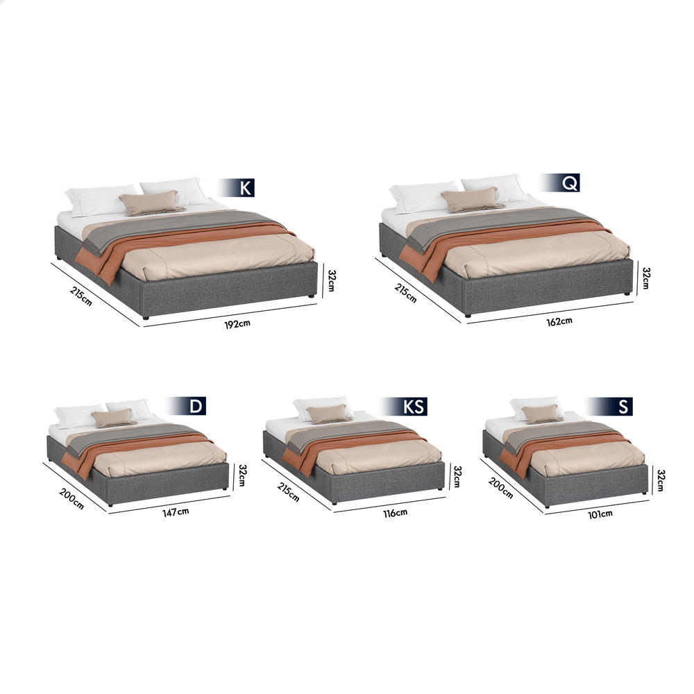 ALFORDSON Bed Frame Queen Double King Single Gas Lift Storage Fabric Boucle - Picture 191 of 361