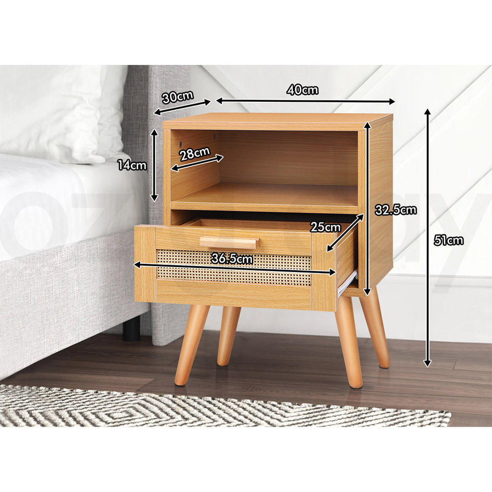 ALFORDSON Bedside Table RGB LED Nightstand 1/2/3 Drawers Side Table Storage - Picture 58 of 521