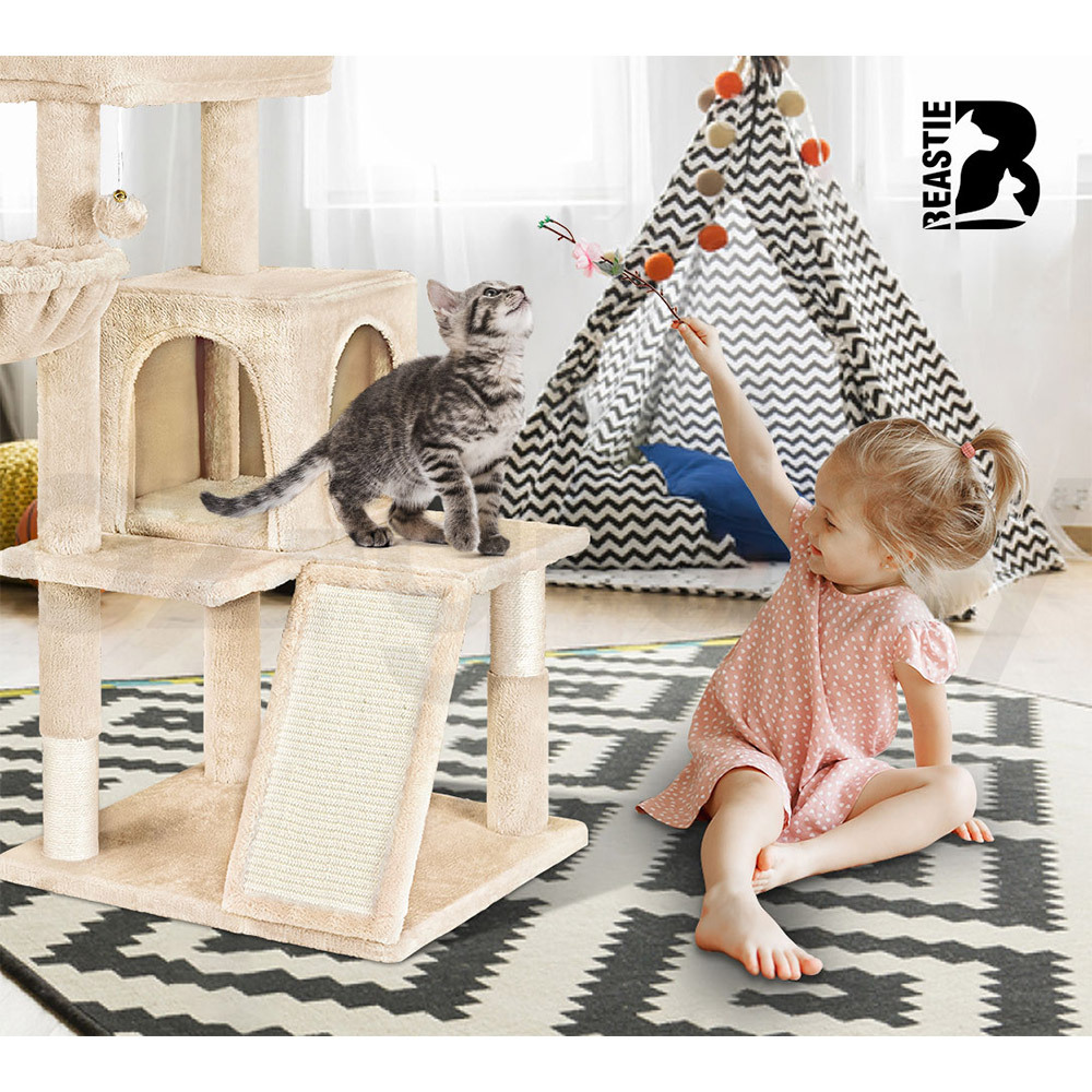 BEASTIE Cat Tree Scratching Post Scratcher Tower Condo House Furniture 100 cm - Picture 11 of 34