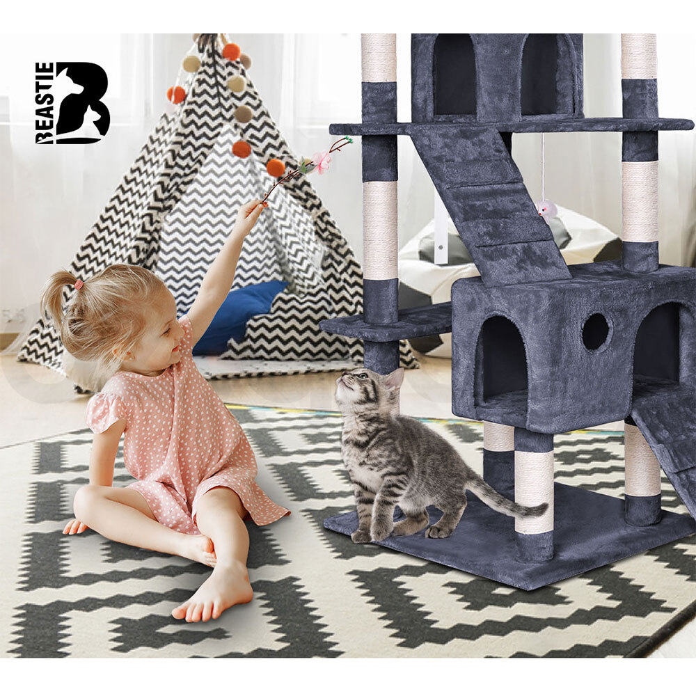 BEASTIE Cat Tree Scratching Post Scratcher Tower Condo House Furniture Bed Stand - Picture 307 of 474