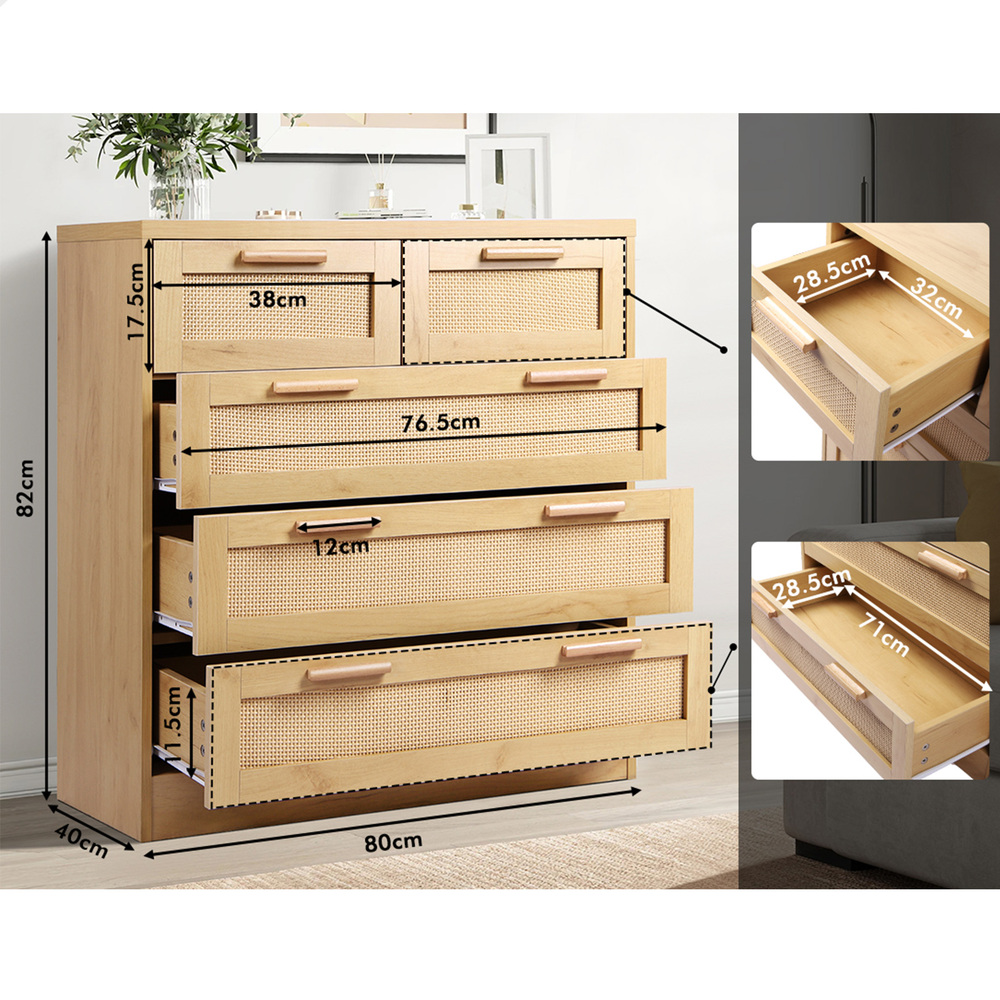 ALFORDSON Chest of Drawers Hamptons Storage Cabinet Dresser Tallboy Buffet - Picture 152 of 154