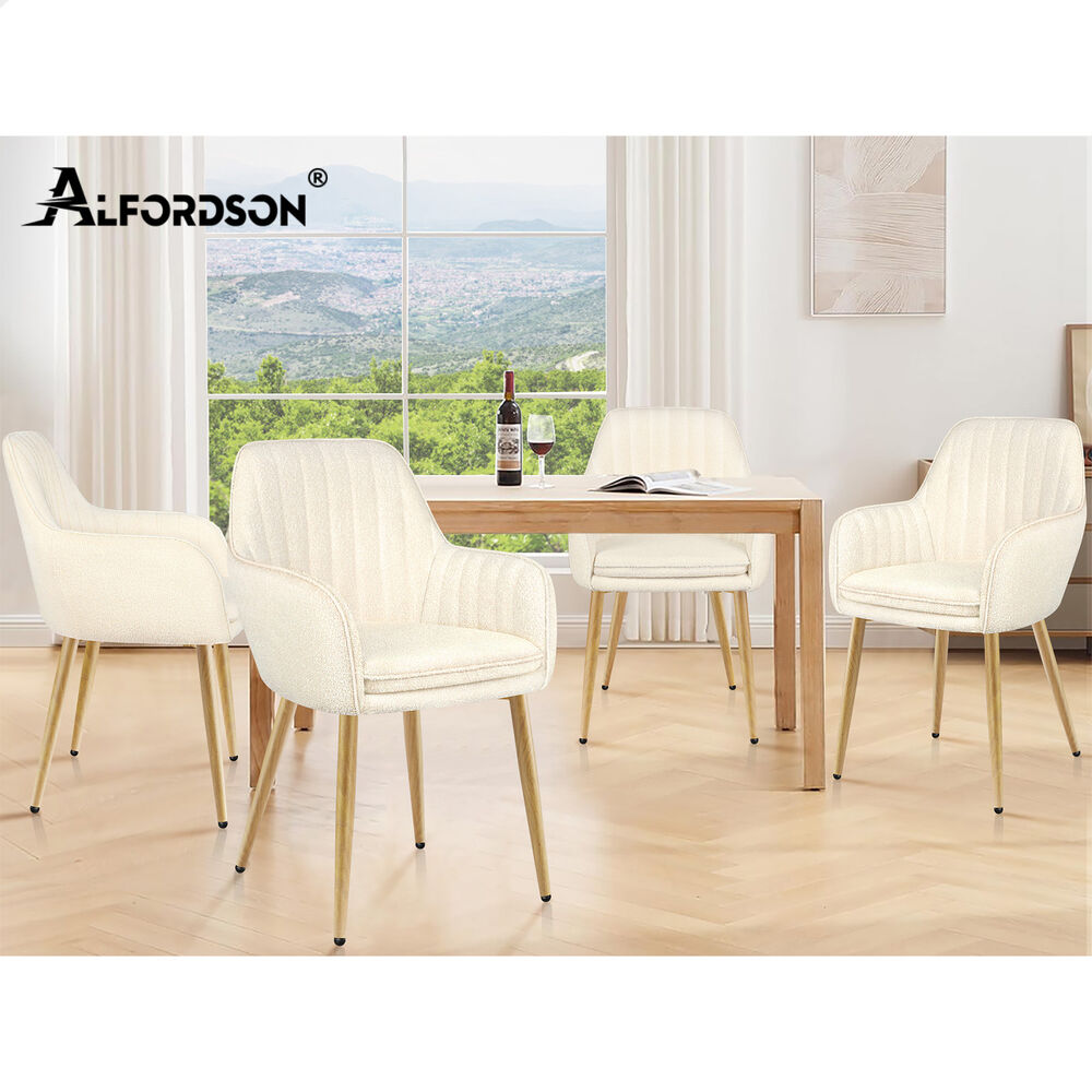 ALFORDSON 2/4x Armchair Dining Chair Kitchen Accent Sofa Couch Granular Velvet - Picture 12 of 90
