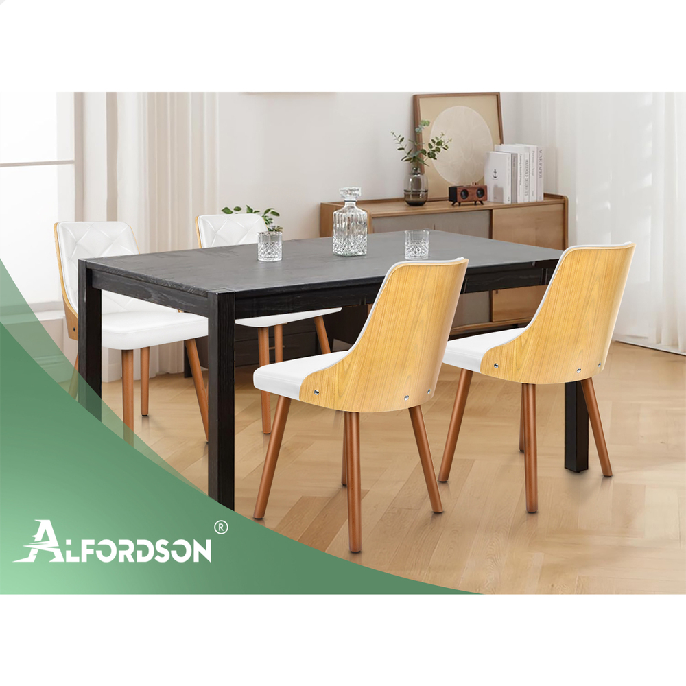 ALFORDSON Dining Chairs Kitchen Swivel PU Leather Sherpa Velvet Wooden x1/x2/x4 - Picture 86 of 592