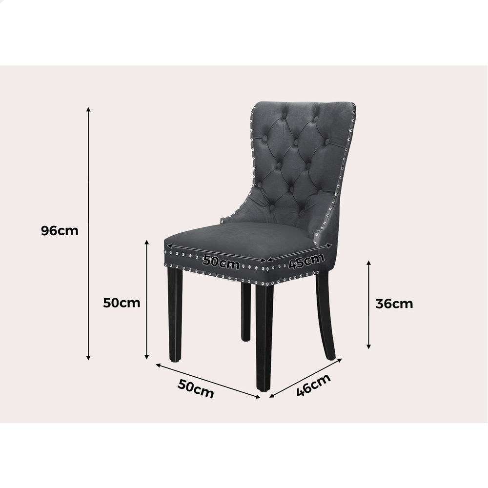 ALFORDSON 2x/4x Dining Chair Kitchen Padded Diamond Tufted Velvet Leather Fabric - Picture 100 of 114