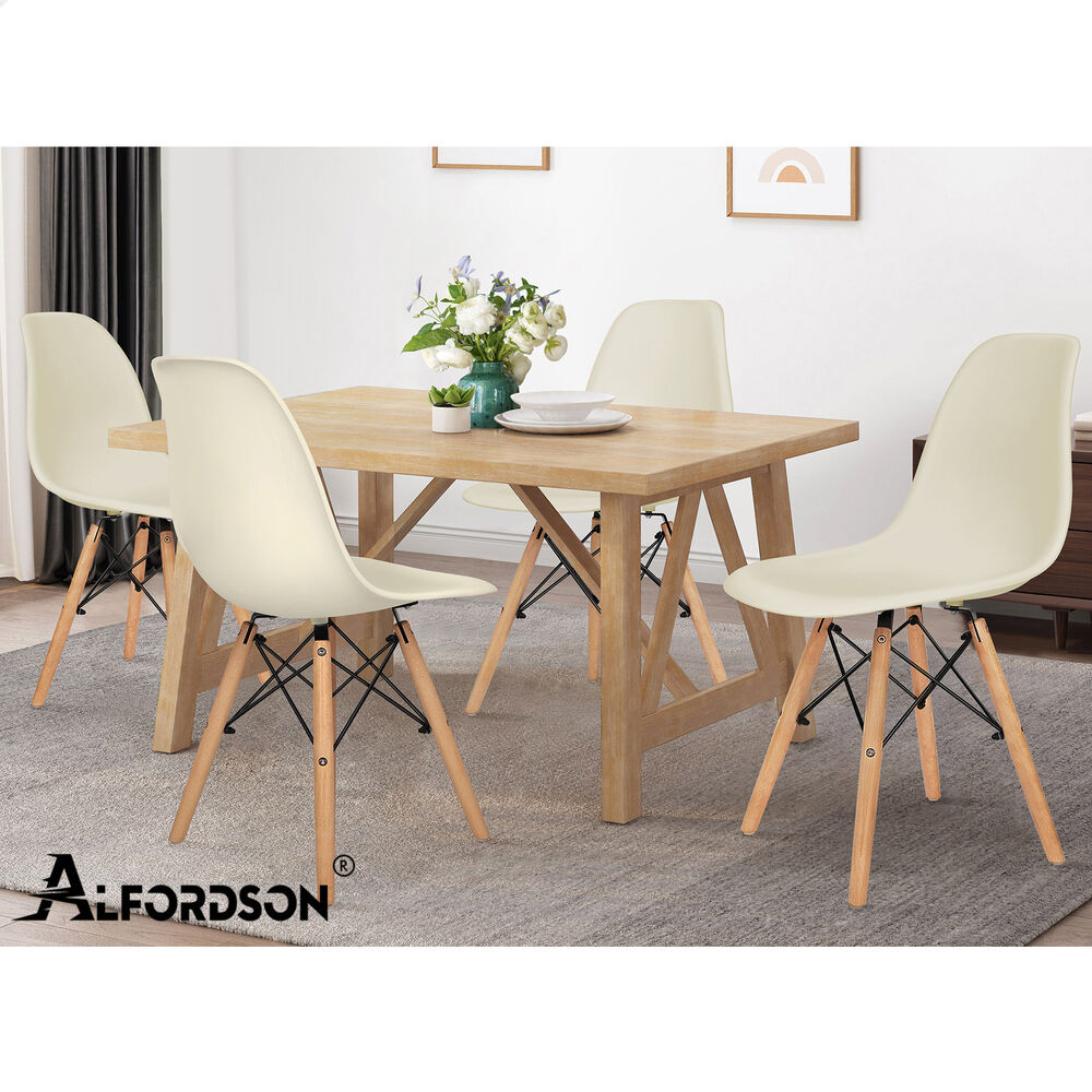 ALFORDSON 4x Dining Chairs Retro Steel Kitchen Lounge Cafe Side Solid Wood PP - Picture 12 of 68