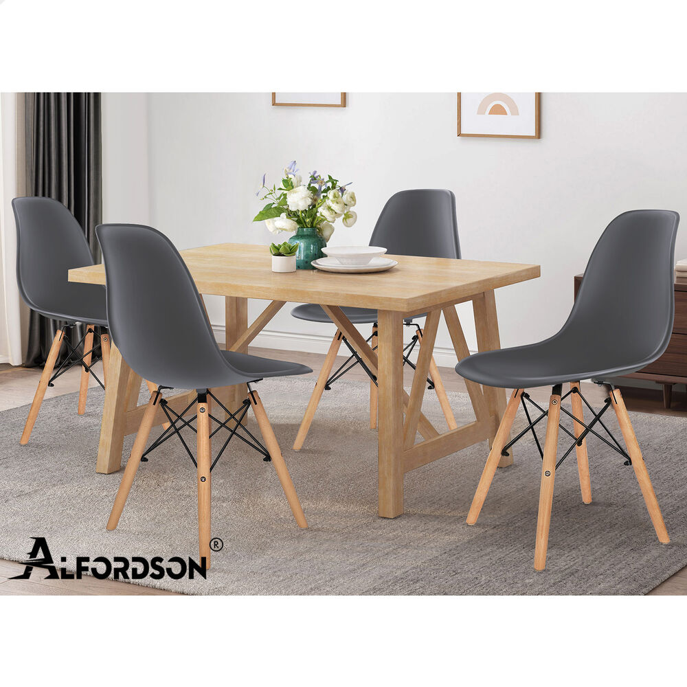 ALFORDSON 4x Dining Chairs Retro Steel Kitchen Lounge Cafe Side Solid Wood PP - Picture 34 of 68