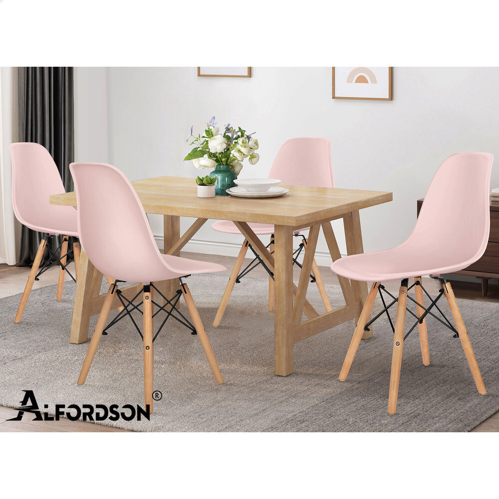 ALFORDSON 4x Dining Chairs Retro Steel Kitchen Lounge Cafe Side Solid Wood PP - Picture 45 of 68