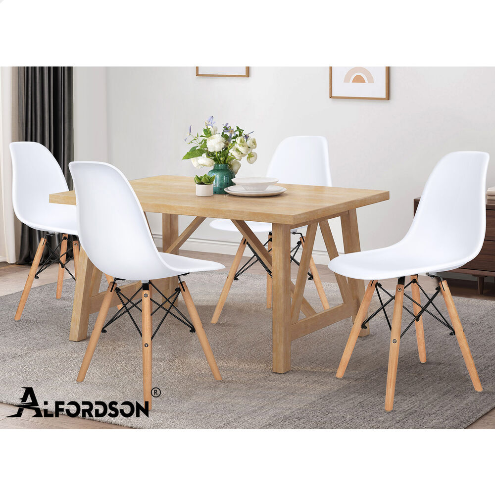 ALFORDSON 4x Dining Chairs Retro Steel Kitchen Lounge Cafe Side Solid Wood PP - Picture 56 of 68