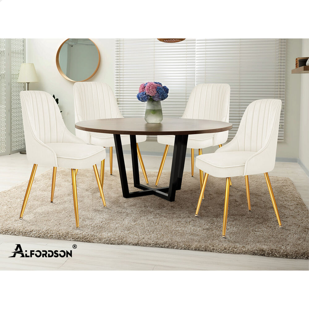 ALFORDSON Dining Chairs Kitchen Accent Lounge Padded Tufted Seat Velvet x2/x4 - Picture 34 of 121
