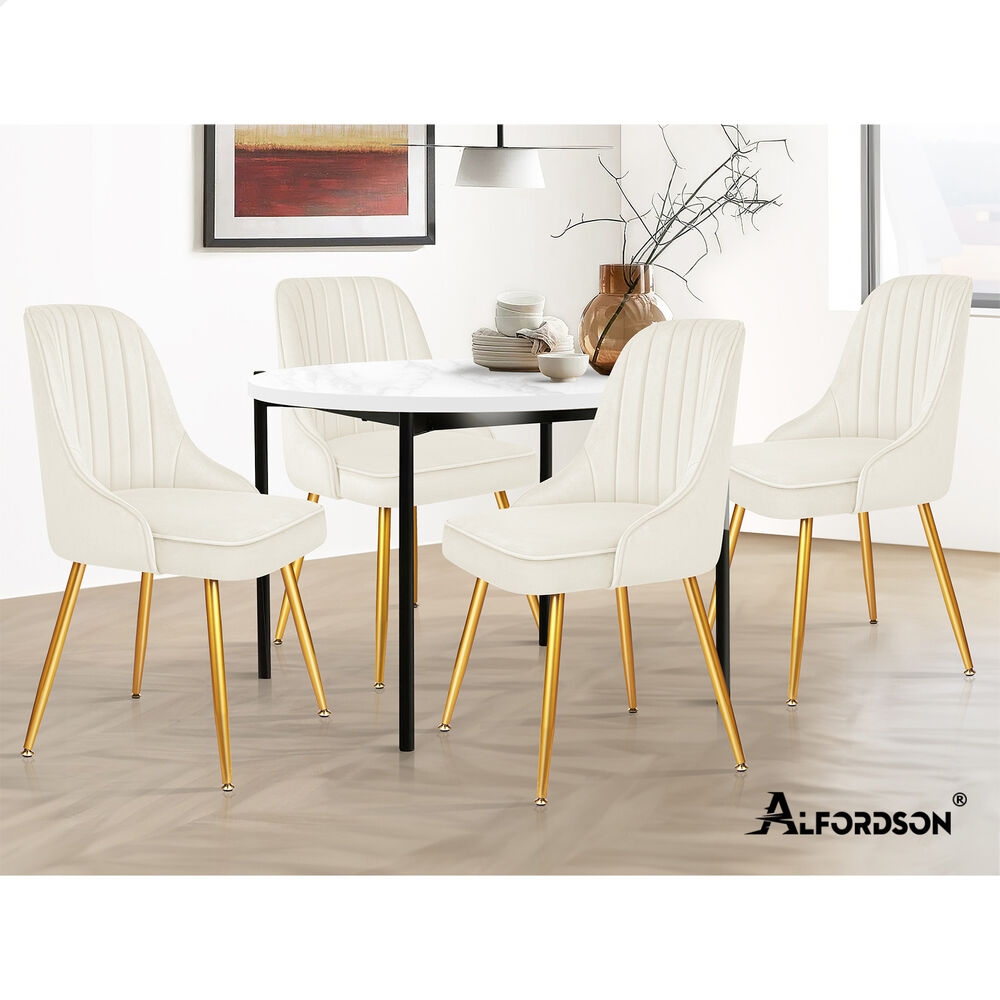 ALFORDSON Dining Chairs Kitchen Accent Lounge Padded Tufted Seat Velvet x2/x4 - Picture 45 of 121