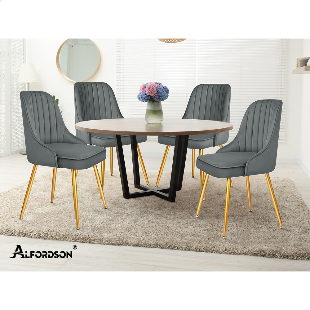 ALFORDSON Dining Chairs Kitchen Accent Lounge Padded Tufted Seat Velvet x2/x4 - Picture 12 of 121